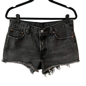 Levi's 501 Black Cutoff Button Fly Denim Shorts W29